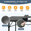 Large Folding Camping Table Aluminum for 5-7 People 55"X27.5" Roll Up Tall Outdoor Portable Table Lightweight with Carry Bag for Picnic BBQ Backyard Beach Black by GreenHaven Gardens