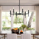 Black LED Chandeliers, Round Candle Hanging Lamp Ceiling, Modern Bedroom Chandelier Light Fixture for Kitchen Island Dining Room Living Room Farmhouse (Black-B 6Lights) by CozyNest Decor