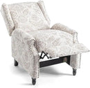 UIXE Recliner Chair, Fabric Upholstered Armchair Pushback Accent Chair for Living Room, Floral Rivet Trim Club Chair Home Theater Single Sofa Reading Seat - Beige Pattern by CozyNest Decor