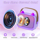 Mini Karaoke Machine Toys Gifts,Kids Portable MP3 Player with 2 Wireless Microphone and LED,Christmas Birthday Gifts for Girls Boys 3 4 5 6 7 8+ Year Old (Purple) by TinyTreasures Baby Boutique
