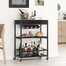 Bar Cart Serving Wine 3 Tier Home Rolling Rack with Wheels Mobile Kitchen Industrial Vintage Style Wood Metal Serving Trolley Serving Cart, Drink Cart for Living Room Kitchen by CozyNest Decor