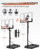 Mayfire Kids Basketball Hoop Adjustable Height 4-8.5 FT, Portable Basketball Goal System with 33'' Shatterproof Backboard for Kids Youth Teens in Driveway, Backyard, Outdoor Play by TinyTreasures Baby Boutique