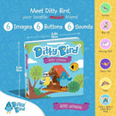 Ditty Bird Animal Sounds Book for Toddlers – Interactive Book Featuring Cuckoo, Blue Tit, Herring Gull, Tawny Owl & Dove Sounds | Musical Board Book for Ages 1-3 | Perfect Educational Gift for Toddler by TinyTreasures Baby Boutique