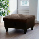 Ottoman Rectangular Storage Ottoman Bench, Flannel Footrest Stool Footstool with Lid for Living Room, Bedroom, Entryway, Dark Brown&Black, 35"x23.5"x17.5" by CozyNest Decor