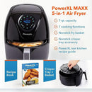 PowerXL Air Fryer 7 QT Maxx Classic, Extra Hot Air Fry, Cook, Crisp, Broil, Roast, Bake, High Gloss Finish, Nonstick, Black by CozyNest Decor