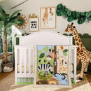 Brandream Jungle 3- Piece Nursery Crib Bedding Sets for Boys - Zebra Elephant Lion Monkey Giraffe Crocodile Birds - Playful Animal Zoo by TinyTreasures Baby Boutique