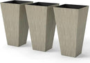 Outsunny Tall Planters for Outdoor Plants Set of 3, 28 in Taper Planters with Drainage Holes, Indoor Grande Plant Pots, Front Porch Decor, Grey by CozyNest Decor
