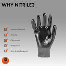 Vgo... 10-Pairs Safety Work Gloves, Gardening Gloves, Non-slip Nitrile coating, Dipping Gloves (Size L, Gray, NT2110) by GreenHaven Gardens
