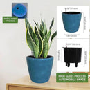 Dexceder 11x10 Inches Self Watering Planter Indoor Outdoor, Inner Pot Design, Thickened Table Flower Plant Pot with Water Level Indicator (Peacock Blue Gradient) by GreenHaven Gardens