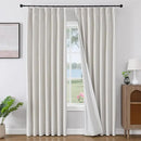 Joydeco Pinch Pleated Linen Curtains Darkening Drapes for Bedroom, 100% Blackout Drapes 96 inches Long 2 Panels Heat Blocking Curtains(Ivory,40'' Wx96'' L) by CozyNest Decor