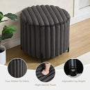 Furniliving Modern Round Ottoman, Large Size Bedroom Ottoman Footstool Round Ottomans Stool for Living Room, Bedroom, Makeup Room, Black, Faux Fur by CozyNest Decor
