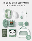 Momcozy Elite Baby Kit, Superior Baby Shower & Registry Essential Kit for Grooming & Health & Cleansing Care, Electric Nail File & Nasal Aspirator,Tummy Wrap,Thermometer,Bath Brush,Teether,Storage Bag by TinyTreasures Baby Boutique