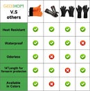 GEEKHOM BBQ Gloves Heat Resistant Oven Mitts - Silicone Grilling Gloves with 14" Long Arm Protection - Waterproof Pot Holder Non-Slip for Men & Women, Kitchen Cooking, Baking, Camping, Orange by GreenHaven Gardens