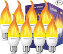 Hompavo Upgraded LED Flame Light Bulbs, 3 Modes Flickering Light Bulbs, E26 Chandelier Base Candle Fire Light Bulb for Halloween Christmas Party Porch Indoor & Outdoor Home Decoration - 8 Pack by GreenHaven Gardens