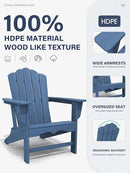 KINGYES HDPE Adirondack Chair, Classic All-Weather Adirondack Chairs Set of 8, Outdoor Patio Adirondack Chair for Deck Lawn fire Pit, Navy by GreenHaven Gardens
