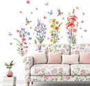 Set of 40 PCS Hello Spring Summer Window Cling Sticker Daisy, Sunflower, Birds, and Butterfly Window Stickers, Spring and Summer Decor, Home, Shop Window Glass Display Stickers (Floral with Birds)