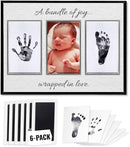 Inkless Hand and Footprint Kit, Baby Keepsake Plaque & Baby Shower Gifts - Ideal as Mom To Be Gift, Nursery Picture Frames, Clean Touch Hand and Footprint Kit (Style 2 - Design 4) by TinyTreasures Baby Boutique