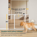 Cumbor 36" Extra Tall Baby Gate for Stairs, 29.7-48" Wide Dog Gates for Doorways, Auto Close Safety Gate for Babies and Pets, Easy Install, Pressure Mounted, Fits Doorways, Stairs, Entryways, White by TinyTreasures Baby Boutique