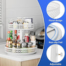 Lazy Susan Organizer 2 Tier - Turntable Spice Rack 12 inch Adjustable Metal Rotating Lazy Susan for Cabinet Pantry Kitchen Countertop Dining Table Cupboard Bathroom Vanity Storage White by CozyNest Decor