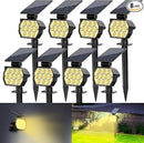 Solar Spot Lights Outdoor, [8 Pack/50LED] Solar Lights Outdoor Waterproof IP67, Dusk-to-Dawn 3 Lighting Modes Adjustable Landscape Spotlight for Garden, Yard, Pathway by GreenHaven Gardens