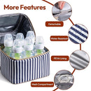 NCVI Breastmilk Cooler Bag with 2 Ice Pack, Breast Pump Bag with Cooler Fits 6 Bottles, Double Layer Breast Milk Baby Bottle Cooler Bag, for Travel, Nursing Mom Daycare, Work, Picnic (Stripe) by TinyTreasures Baby Boutique