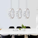 Buccleuch 3-Ring Crystal Chandelier, Dimmable LED Pendant Light Fixture Adjustable Stainless Steel Pendant Light, Silver Crystal Chandeliers for Dining Room, Bedroom, Living Room by CozyNest Decor