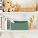 Small Storage Baskets for Organizing | Closet Organizer Bins | Shelf Toy Basket | Woven Rope Baskets | Cube Decorative Box | Shallow Basket | 11.5x7.5x4.7” | 3 Packs Green by CozyNest Decor