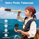 Retro Pirate Telescope 25x30 Spyglass Portable Collapsible Handheld Telescope Zoom Vintage Monocular Classical Collection Compass for Camping Hunting Boating Gift by TinyTreasures Baby Boutique