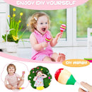 Leitee 6 Pcs DIY Wood Maracas Unfinished Hand Painted Maracas Party Favor Wooden Rumba Shakers Hand Percussion Rattles Musical Instruments with Clear Sound for Kid Adult (White) by TinyTreasures Baby Boutique