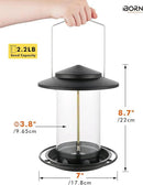iBorn Metal Bird Feeders for Outdoors Hanging,Wild Bird Feeders for Cardinal,18cm Large Roof&Tray Black 6 Port (Seed is not Included) by CozyNest Decor