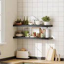 HOOBRO Floating Shelves for Wall, Wall Mounted Shelf Set of 2, 39.4" Hanging Shelf with Invisible Brackets, for Wall in Bathroom, Bedroom, Toilet, Kitchen, Livingroom, Office, Black BK100BJP201 by CozyNest Decor