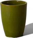 Emissary Bullet 9.5 in. Green Ceramic Round Planter (9.5 in. L x 9.5 in. W x 12 in. H) with Drainage Hole by CozyNest Decor