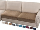 PrinceDeco Velvet Couch Cushion Cover Soft Stretch Cushion Slipcover for Chair Loveseat Sofa Cushion Furniture Protector Seat Cushion Sofa Cover (2 Piece Large Sofa Cushion Covers, Taupe) by CozyNest Decor
