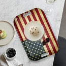 Serving Trays with Handles, 14.5 x 9.8 inch Rectangular Plastic Tray for Restaurant, Kitchen, Vintage United States of America Flag by CozyNest Decor
