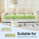Couch Cushion Covers Individual Large Super Stretch Chenille (Softer Version) Sofa Cushion Covers, Couch Seat Covers Couch Slipcovers Furniture Protector (3PC, Green) by CozyNest Decor