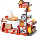 Kids Kitchen Food PlaySet - Simulated Fried Chicken Fast Food Store Toy with Cash Register, Includes Color-Changing Food, Suitable Birthday Gift for Boys and Girls Aged 3-5 by TinyTreasures Baby Boutique