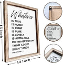 Christian Wooden Framed Signs, Rustic Home Decor, Family Signs, Living Room Decor, Philippians 4:8 Sign, Framed Wall Plaque Sign 15 * 11.5 inches, Finally Brothers and Sisters by CozyNest Decor