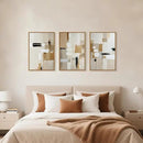 Large Abstract Beige Framed Canvas Wall Art Set, Neutral Textures Wall Decor, Warm Minimalist Shapes Wall Painting, Modern Neutral Art Prints for Living Room, Bedroom, Office - 16"X24"X3 by CozyNest Decor