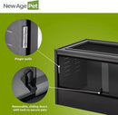 New Age Pet ECOFLEX 48 in Mojave Reptile Lounge in Espresso Black, Durable Wood Plastic Composite Habitat with Vented Side Panels, Removable Sliding Glass Doors, and Mesh Screen Top for Lamp Setup, by CozyNest Decor
