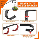 Plant Hangers Outdoor (2 Pack-15.5 Inch Black) Plant Hooks Heavy Duty Iron Plant Hanger Hook for Wall, Hanging Plant Bracket for Planters, Bird Feeders, Lanterns, Wind Chimes, Outdoor by GreenHaven Gardens