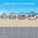 Venustas Beach Tent Sun Shelter for 3/4-5/6-7/8-10 Person, UPF 50+ UV Protection Beach Canopy, Lightweight and Easy Setup Cabana, Portable Shade Tent by TinyTreasures Baby Boutique
