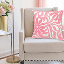 Alysheer Farmhouse Floral Leaves Embroidered Decorative Throw Pillow Cover 18x18 inches, Boho Tufted Flowers Embroidery Pattern Chic Cotton Cushion Case for Couch Bed Sofa Living Room(Light Pink) by CozyNest Decor