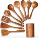 Wooden Spoons for Cooking,Wooden Cooking Utensil Set,10-Piece Wooden Kitchen Utensil Set with Wooden Spoons(A10) by CozyNest Decor