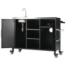K&K 55.5" Outdoor Kitchen Island with Sink by HouseOfZazla