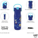 Zak Designs Harmony Sonic the Hedgehog Water Bottle for Travel or Home, 20oz Recycled Stainless Steel is Leak-Proof When Closed and Vacuum Insulated with Straw Lid and Carry Handle (Sonic & Friends) by TinyTreasures Baby Boutique