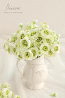 Floroom Ranunculus Artificial Flowers 18 Pcs Green Faux Silk Mini Ranunculus Bulk Fake Wedding Filler Flowers for DIY Bouquets, Centerpieces, Bridal Shower Decorations & Arrangements by CozyNest Decor