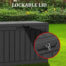 270 Gallon Waterproof Deck Box, Lockable Resin Storage Box for Patio Furniture Cushions Garden Tools and Outdoor Delivery Storage, Black by GreenHaven Gardens