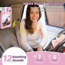 2-in-1 Baby Car Mirror with Lights & Soft Sounds, Cry Detector, Clear Night View, 360° Rotation, Shatterproof, Rear Facing Baby Car Seat Mirror with Remote Control, Perfect Baby Shower Gifts (Pink) by TinyTreasures Baby Boutique