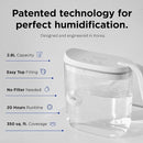 Carepod Mini 21P Ultrasonic Cool Mist Humidifier for Bedroom, Quiet & Safe for Baby, Transparent, Only 3 Washable Parts & Easy to Clean, Filter-Free, Automatic Shut-off, Lasts 20Hrs (0.74Gal/2.8L) by TinyTreasures Baby Boutique