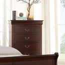 Contemporary Louis Philip Cherry Chest With Five Drawers Solid Wood Ample Storage - Cherry by HouseOfZazla